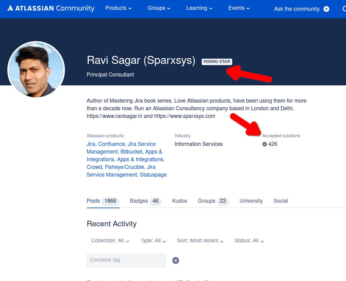 Ravi Sagar Atlassian Community